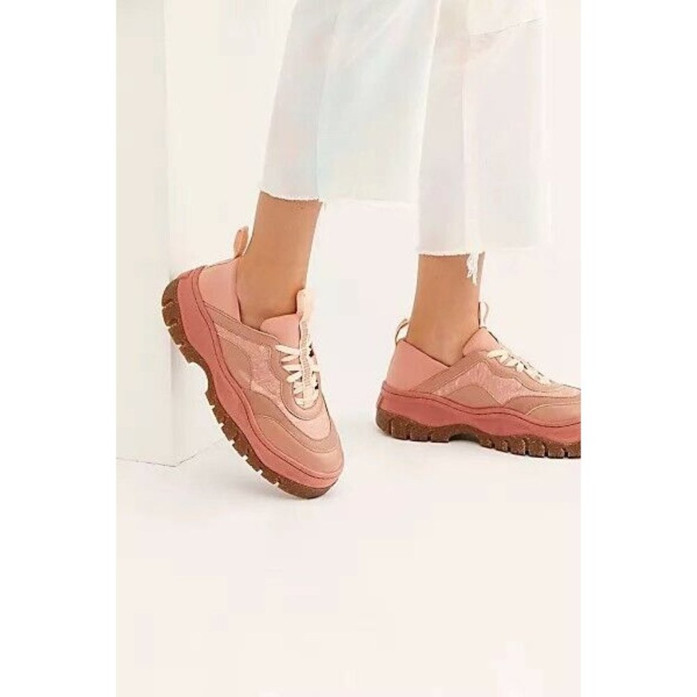 Sydney Brown Vegan Rice Rave Pink Cork Sneakers Womens Size 39